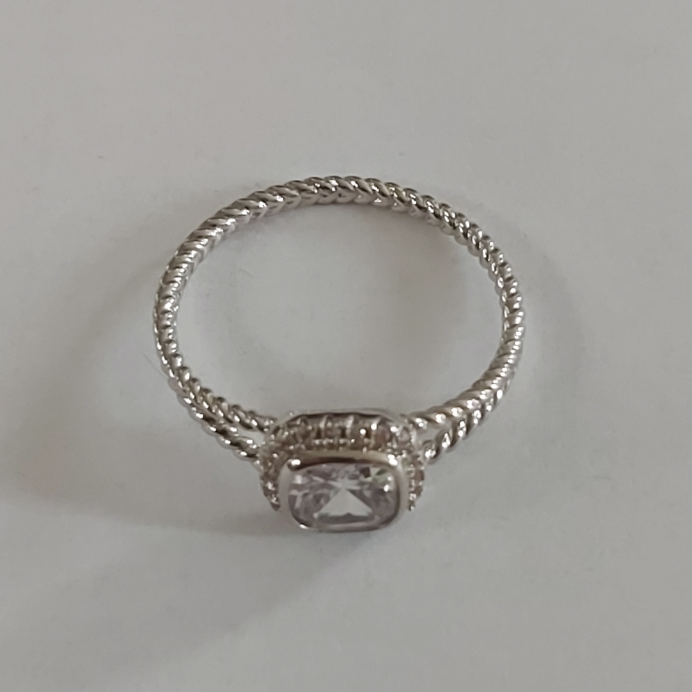 Charmed Aroma Rhodium Plated Rope Ring - Picture 5 of 8